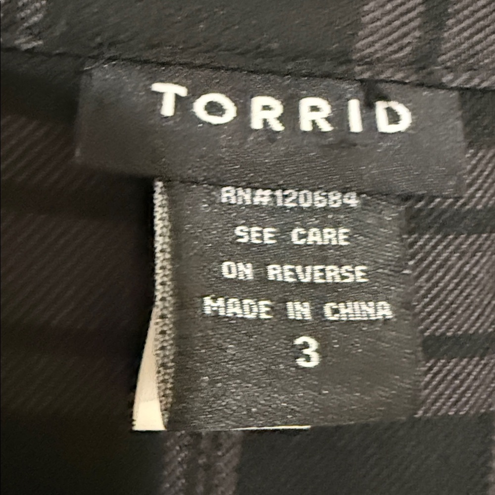 Torrid Black and Gray Plaid tunic Dress women 3X high low festival casual soft - Picture 3 of 9